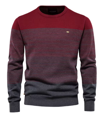 Men's Sweater Gray Cotton Blend Tailored Fit 4