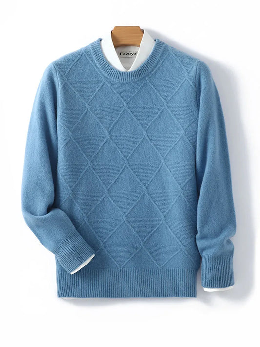 Men's Sweater Grey 100% Merino Wool 0