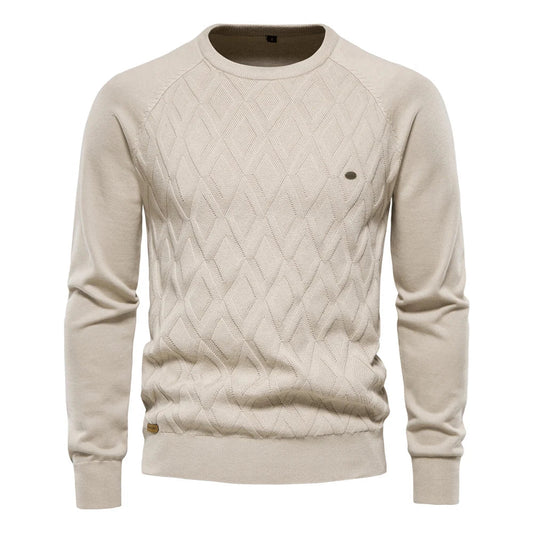Men's Sweater Plaid Design Cotton Blend 0