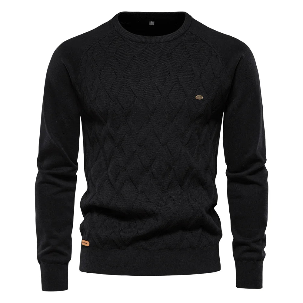 Men's Sweater Plaid Design Cotton Blend 5