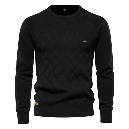 Men's Sweater Plaid Design Cotton Blend 5