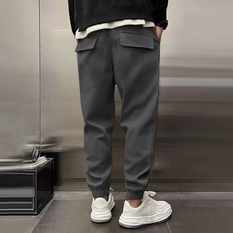Men's Track Pants Black Durable Fabric 7