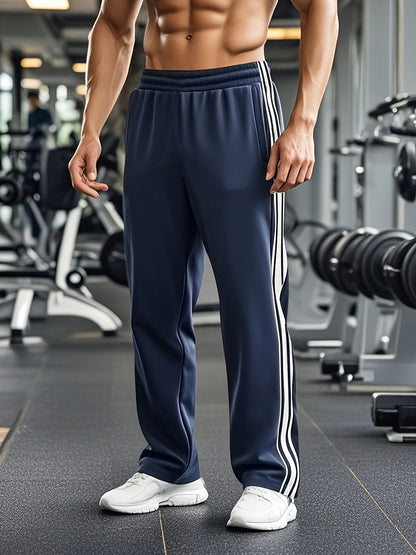 Men's Track Trousers Black Polyester Elastic Waistband 0
