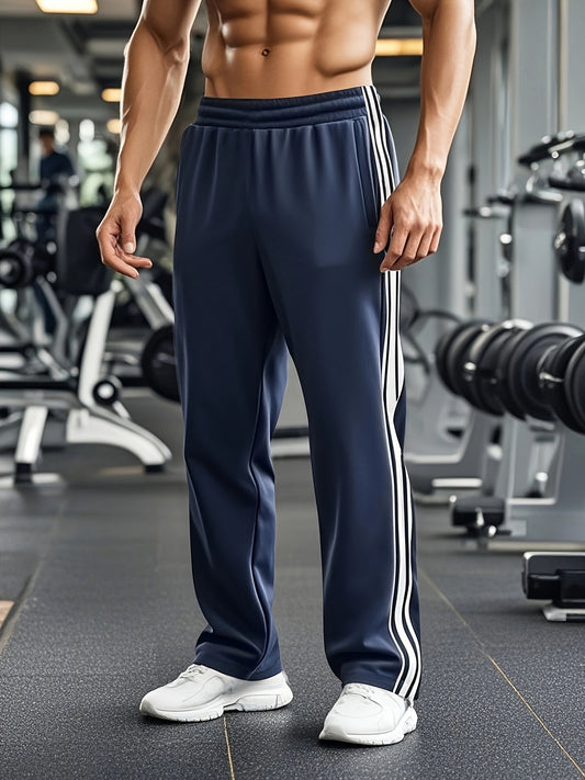 Men's Track Trousers Black Polyester Elastic Waistband 0