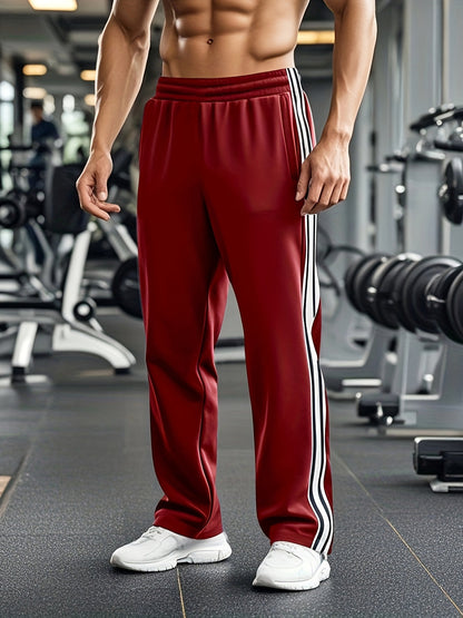 Men's Track Trousers Black Polyester Elastic Waistband 4