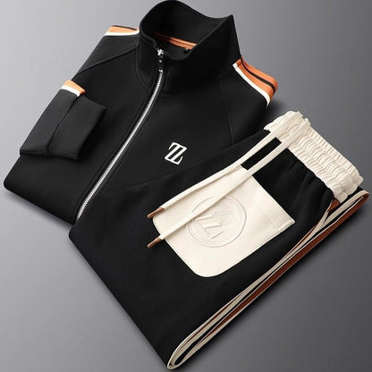 Men's Tracksuit Black Lycra Athletic Set