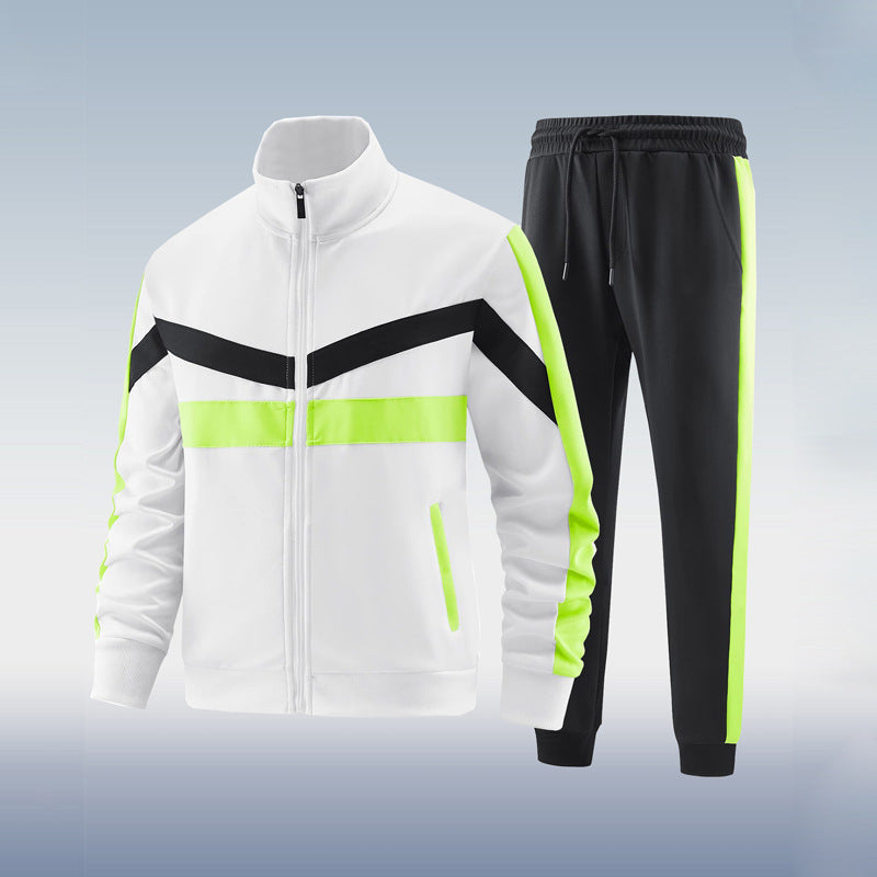 Men's Tracksuit Set Black Polyester Athletic Slim Fit 3