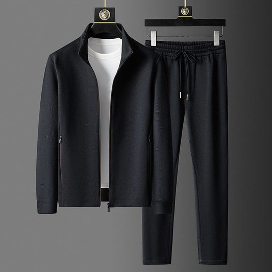 Men's Tracksuit Set Black Polyester Casual Activewear 0