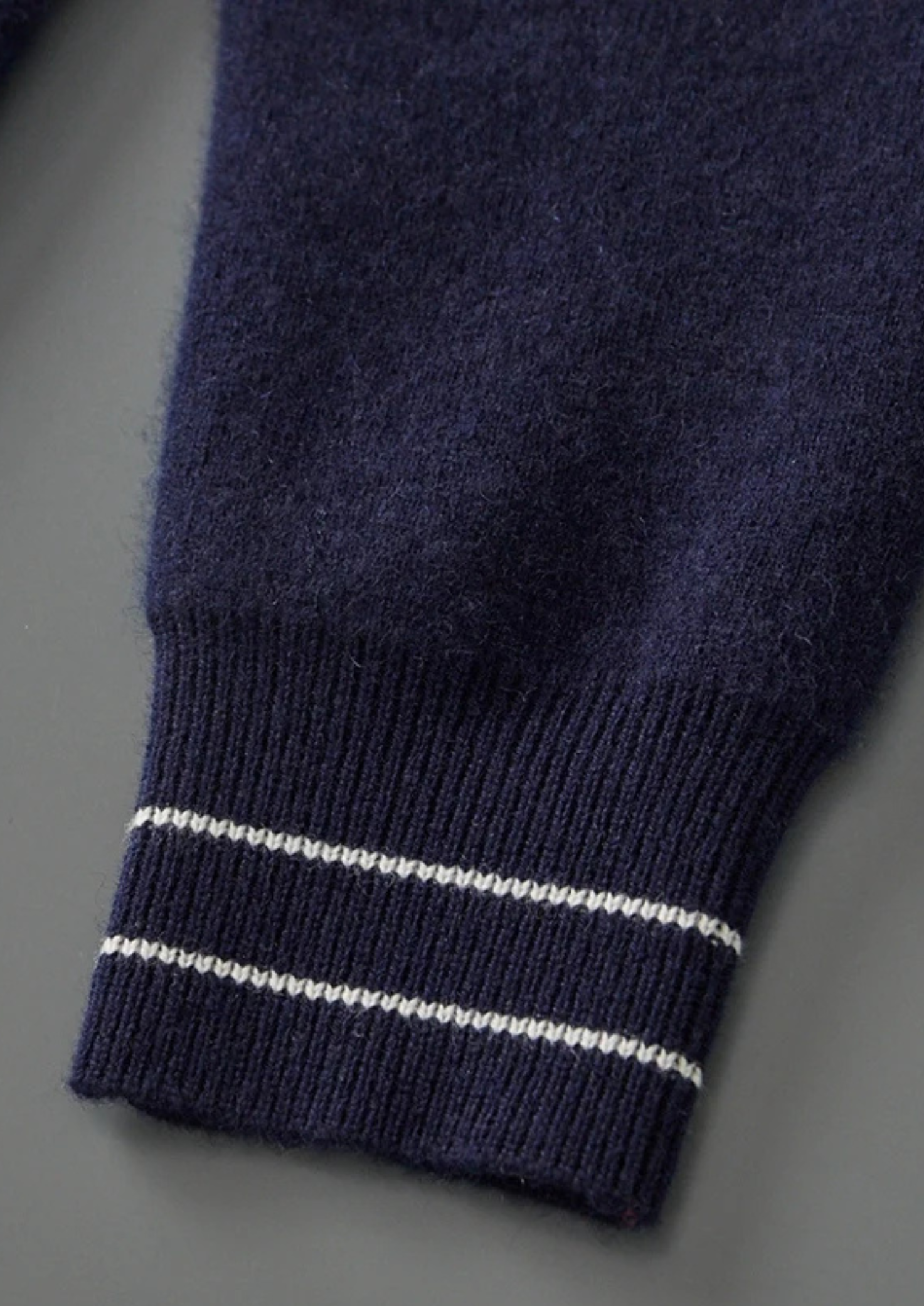 Men's Two-Tone Cardigan Extra-Fine Merino Wool 5