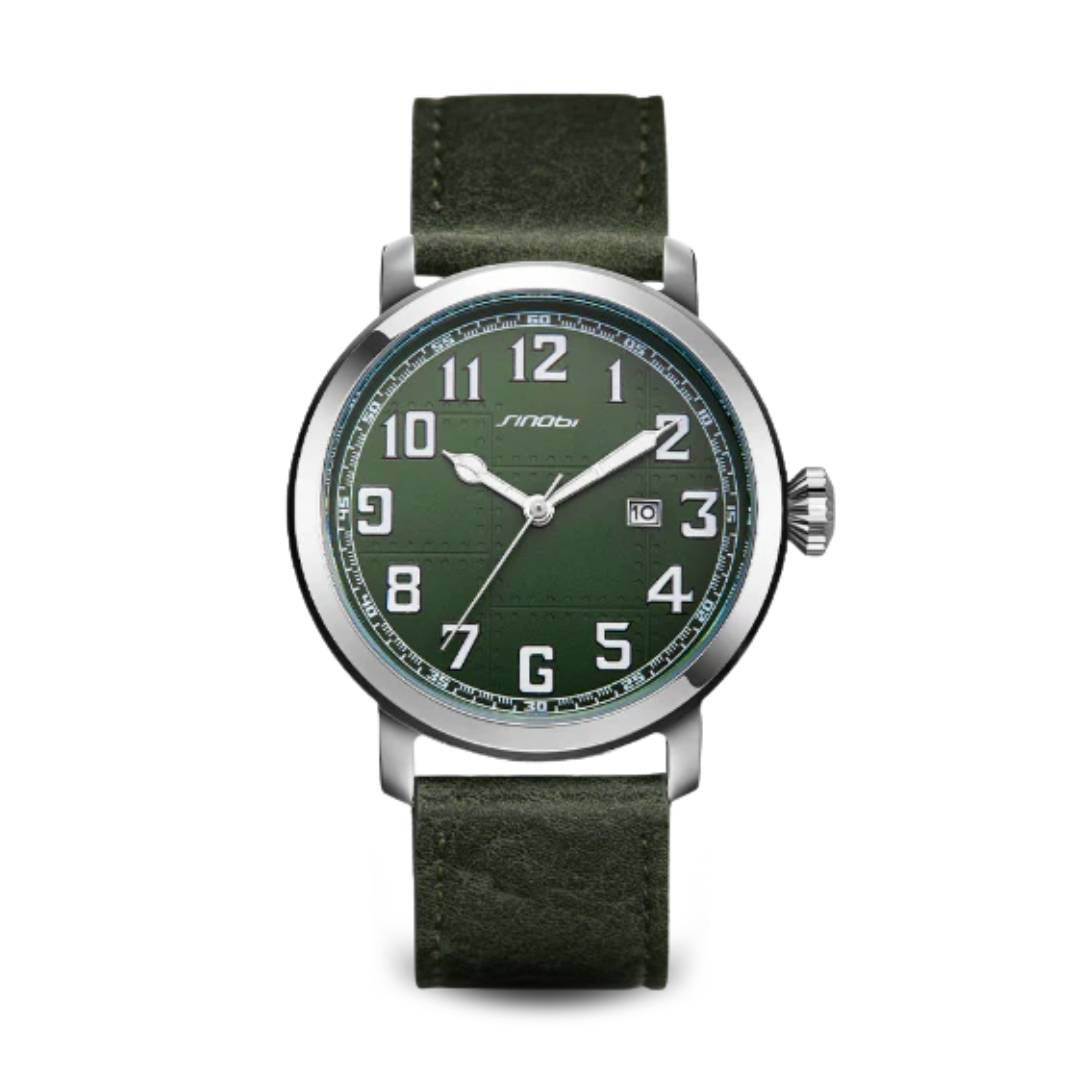 Men's Watch Black Leather 44mm Automatic
