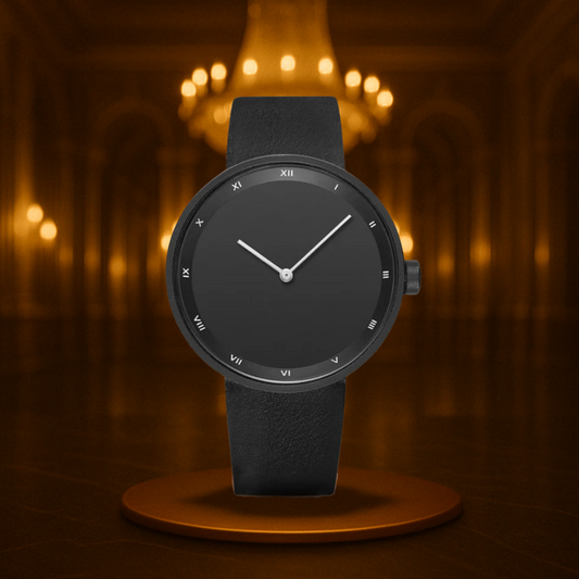 Men's Watch Black Minimalist Quartz 40mm