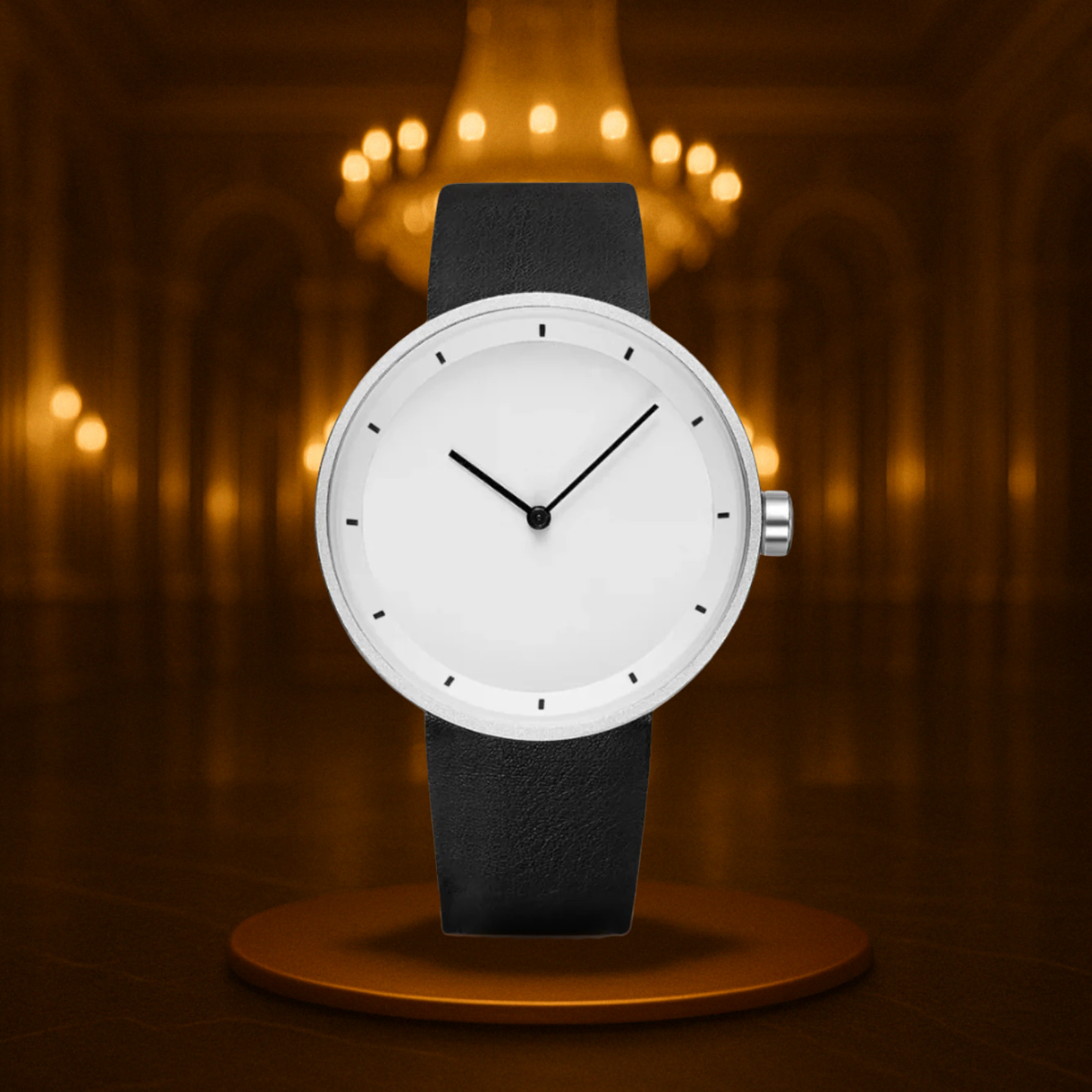 Men's Watch Black Minimalist Quartz 40mm