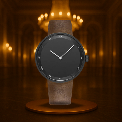 Men's Watch Black Minimalist Quartz 40mm