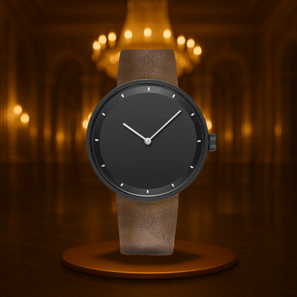 Men's Watch Black Minimalist Quartz 40mm