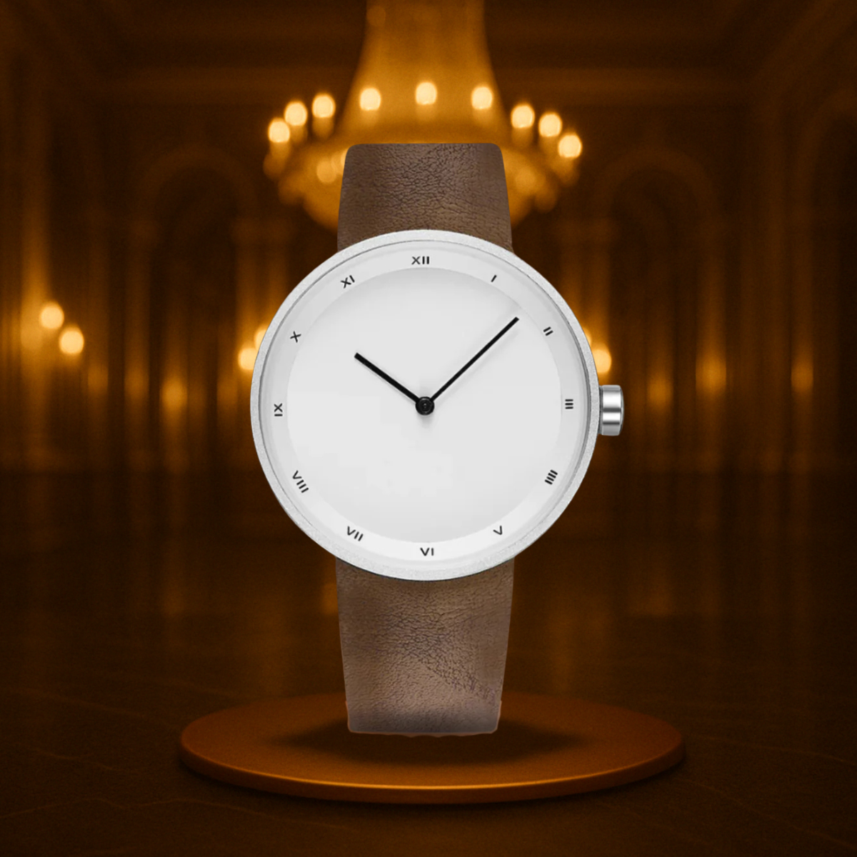 Men's Watch Black Minimalist Quartz 40mm