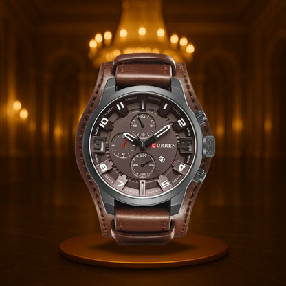 Men's Watch Black Quartz Military Sports 46mm