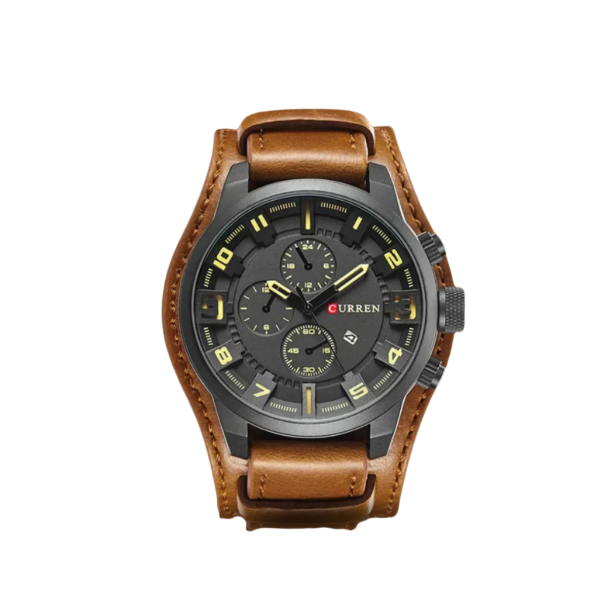 Men's Watch Black Quartz Military Sports 46mm