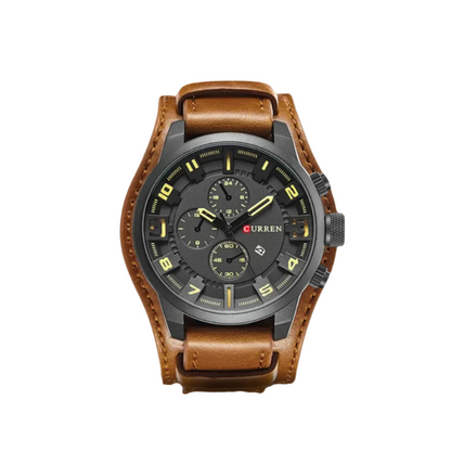 Men's Watch Black Quartz Military Sports 46mm