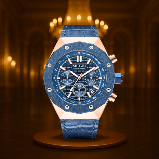 Men's Watch Black Stainless Steel 44mm Quartz Chronograph