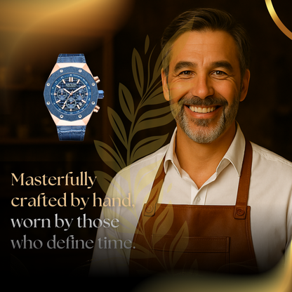 Men's Watch Black Stainless Steel 44mm Quartz Chronograph