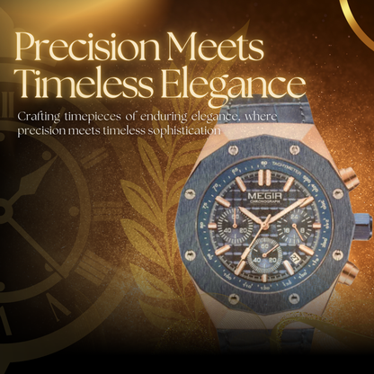 Men's Watch Black Stainless Steel 44mm Quartz Chronograph