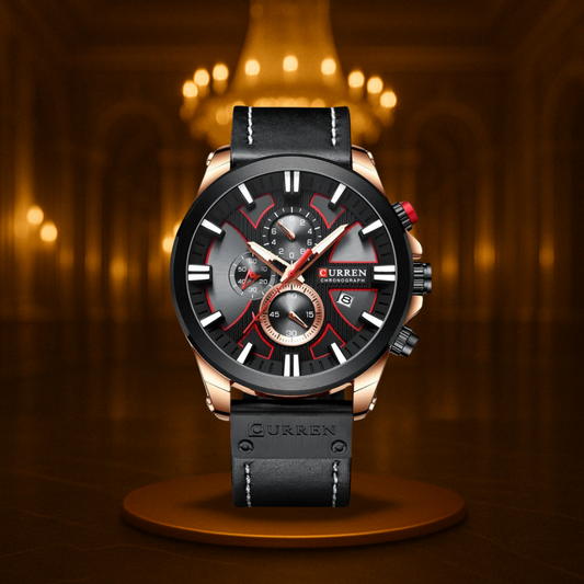 Men's Watch Black Stainless Steel 49mm Quartz