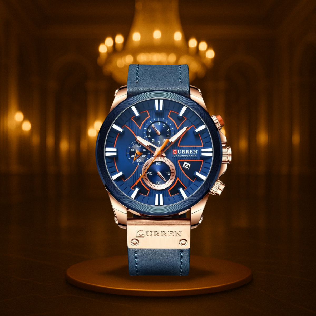 Men's Watch Black Stainless Steel 49mm Quartz