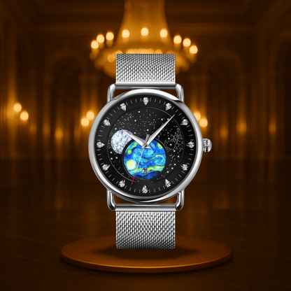 Men's Watch Black Stainless Steel Mechanical with Calendar Display