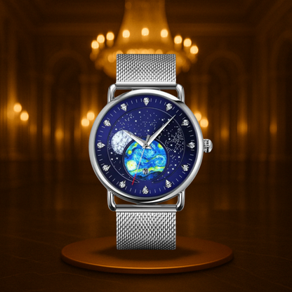 Men's Watch Black Stainless Steel Mechanical with Calendar Display