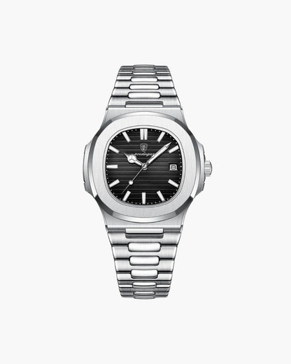 Men's Watch Black Stainless Steel Waterproof Classic 41mm