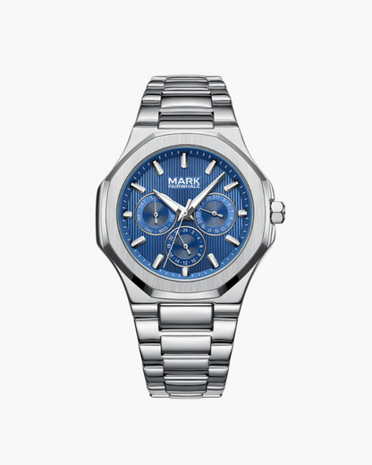 Men's Watch Black Stainless Steel Waterproof Quartz