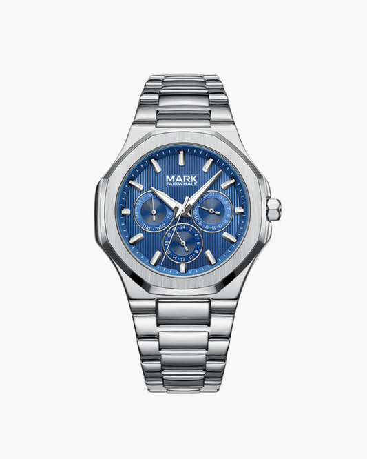 Men's Watch Black Stainless Steel Waterproof Quartz