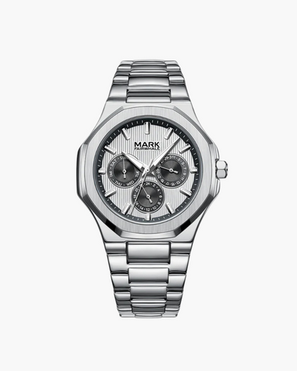 Men's Watch Black Stainless Steel Waterproof Quartz