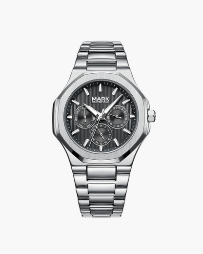 Men's Watch Black Stainless Steel Waterproof Quartz