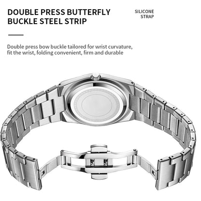 Men's Watch Blue Gold Stainless Steel Luxury Quartz 40mm