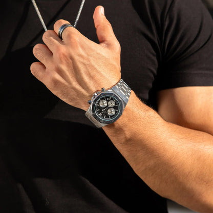 Men's Watch Silver Stainless Steel Automatic Tourbillon 3