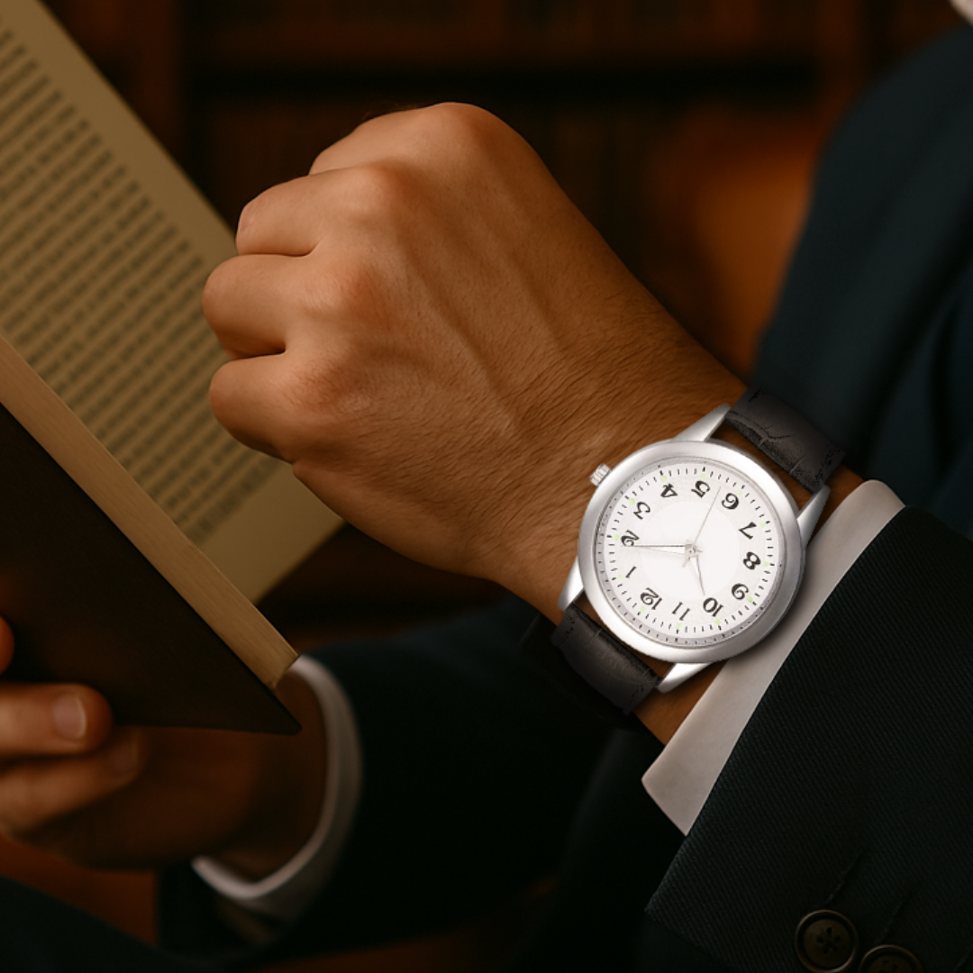 Men's Watch Silver Stainless Steel Minimalist Design