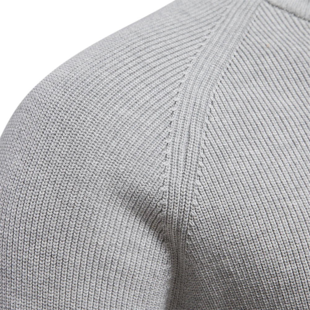 Men's Zip-Up Sweater Blue Knit 2