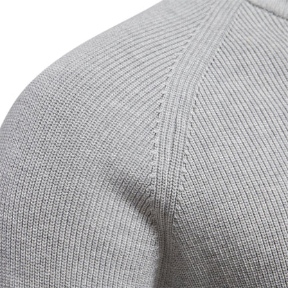 Men's Zip-Up Sweater Blue Knit 2