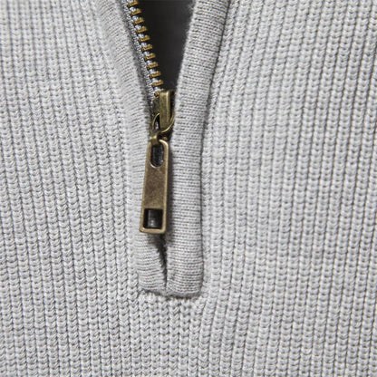Men's Zip-Up Sweater Blue Knit 3