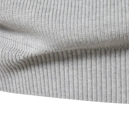 Men's Zip-Up Sweater Blue Knit 5