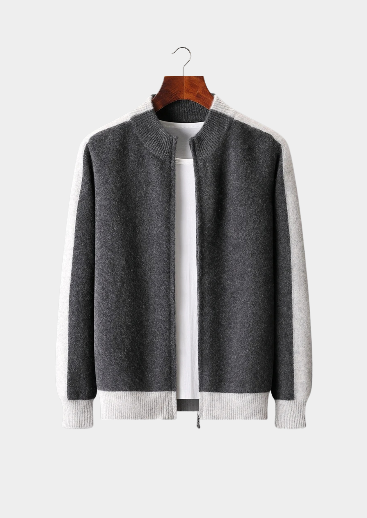 Men's Zip Cardigan Extra-Fine Merino Wool Lightweight Warm 1