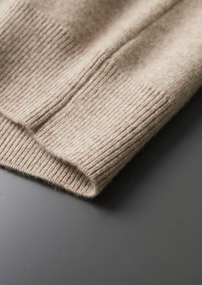 Men's Zip Polo Cardigan Grey Extra-Fine Merino Wool 8