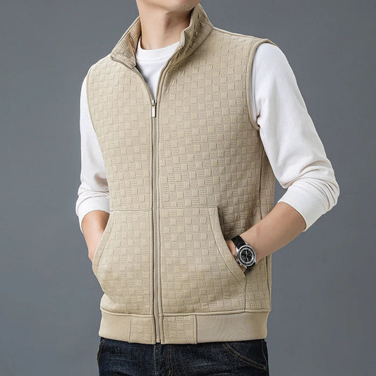 Men's Zip Vest Grey Organic Cotton Blend