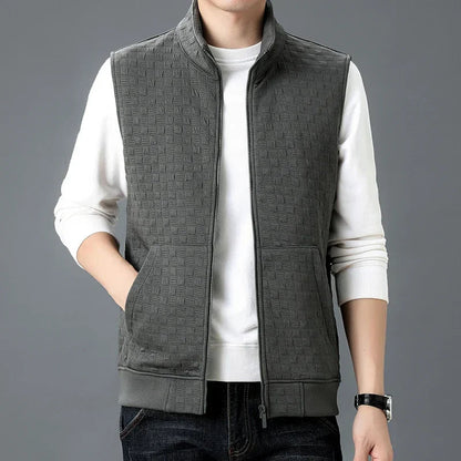 Men's Zip Vest Grey Organic Cotton Blend