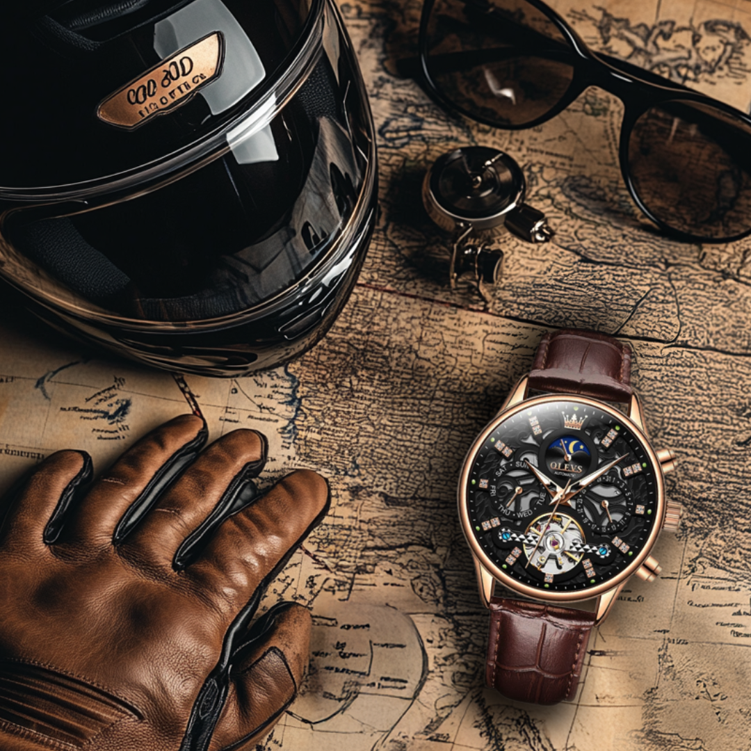 Midnight Chrome Edition Watch with Luminous Dial and Water Resistance – Motorhead Rebel Collection 4