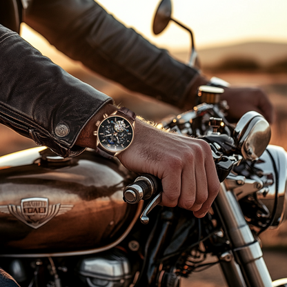 Midnight Chrome Edition Watch with Luminous Dial and Water Resistance – Motorhead Rebel Collection 5