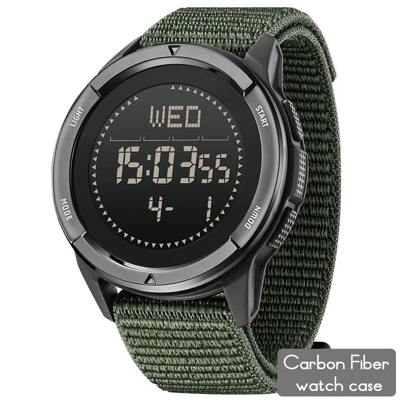 Military Digital Sports Watch with Compass and Water Resistance – Lightweight Carbon Fiber Design 3