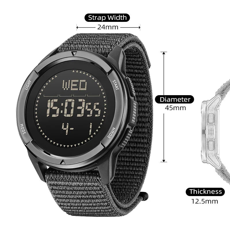 Military Digital Sports Watch with Compass and Water Resistance – Lightweight Carbon Fiber Design 4