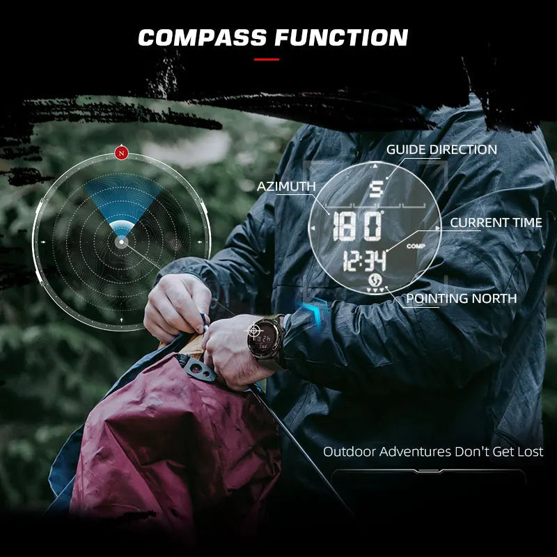 Military Digital Sports Watch with Compass and Water Resistance – Lightweight Carbon Fiber Design 6